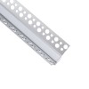 GloboStar® PLASTERBOARD-PROFILE 70836-3M Προφίλ Αλουμινίου - Βάση & Ψύκτρα Ταινίας LED με Λευκό Γαλακτερό Κάλυμμα - Χωνευτή Γωνιακή Χρήση σε Εσωτερική Γωνία Γυψοσανίδας - Trimless - Πατητό Κάλυμμα - Ασημί - 3 Μέτρα - Πακέτο 5 Τεμαχίων - Μ300 x Π3.1 x