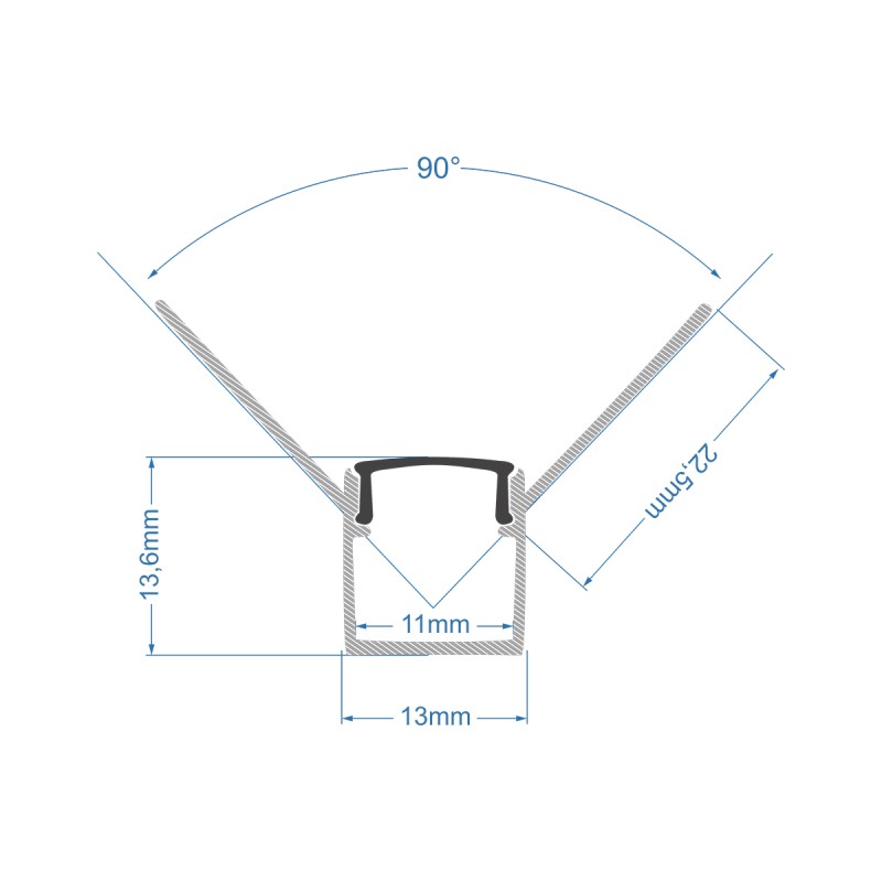 GloboStar® PLASTERBOARD-PROFILE 70837-3M Προφίλ Αλουμινίου - Βάση & Ψύκτρα Ταινίας LED με Μαύρο Φιμέ Κάλυμμα - Χωνευτή Γωνιακή Χρήση σε Εσωτερική Γωνία Γυψοσανίδας - Trimless - Πατητό Κάλυμμα - Ασημί - 3 Μέτρα - Πακέτο 5 Τεμαχίων - Μ300 x Π3.1 x Υ1.3c