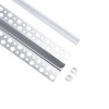 GloboStar® PLASTERBOARD-PROFILE 70838-3M Προφίλ Αλουμινίου - Βάση & Ψύκτρα Ταινίας LED με Λευκό Γαλακτερό Κάλυμμα - Χωνευτή Χρήση σε Γυψοσανίδα - Trimless - Πατητό Κάλυμμα - Ασημί - 3 Μέτρα - Πακέτο 5 Τεμαχίων - Μ300 x Π5.6 x Υ1.5cm