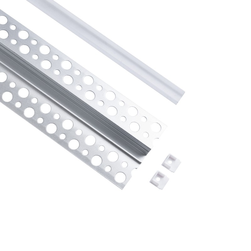 GloboStar® PLASTERBOARD-PROFILE 70838-3M Προφίλ Αλουμινίου - Βάση & Ψύκτρα Ταινίας LED με Λευκό Γαλακτερό Κάλυμμα - Χωνευτή Χρήση σε Γυψοσανίδα - Trimless - Πατητό Κάλυμμα - Ασημί - 3 Μέτρα - Πακέτο 5 Τεμαχίων - Μ300 x Π5.6 x Υ1.5cm
