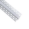 GloboStar® PLASTERBOARD-PROFILE 70838-3M Προφίλ Αλουμινίου - Βάση & Ψύκτρα Ταινίας LED με Λευκό Γαλακτερό Κάλυμμα - Χωνευτή Χρήση σε Γυψοσανίδα - Trimless - Πατητό Κάλυμμα - Ασημί - 3 Μέτρα - Πακέτο 5 Τεμαχίων - Μ300 x Π5.6 x Υ1.5cm