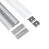 GLOBOSTAR® ALP-WALL-UPDOWN CONCEALED 70844-1M Επιφανειακό Προφίλ Αλουμινίου Ειδικό για Δημιουργία Κρυφού Φωτισμού Up & Down με Λευκό Γαλακτερό Πατητό Κάλυμμα για Ταινίες LED IP20 - Ασημί & Λευκό - Μ100 x Π5 x Υ1.7cm