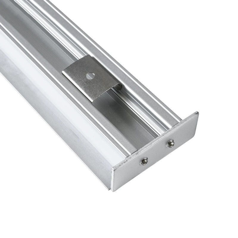 GLOBOSTAR® ALP-WALL-UPDOWN CONCEALED 70844-1M Επιφανειακό Προφίλ Αλουμινίου Ειδικό για Δημιουργία Κρυφού Φωτισμού Up & Down με Λευκό Γαλακτερό Πατητό Κάλυμμα για Ταινίες LED IP20 - Ασημί & Λευκό - Μ100 x Π5 x Υ1.7cm