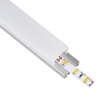 GLOBOSTAR® ALP-LINEAR GLOA 70847-1M Επιφανειακό & Κρεμαστό Προφίλ Αλουμινίου με Λευκό Γαλακτερό Πατητό Κάλυμμα για Ταινίες LED IP20 - Ασημί & Λευκό - Μ100 x Π2.6 x Υ2.3cm