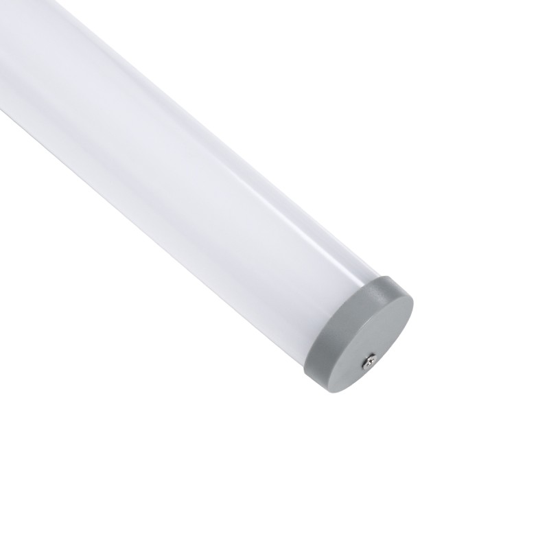 GLOBOSTAR® ALP-ROUND TUBIT 70853-3M Επιφανειακό & Κρεμαστό Προφίλ Αλουμινίου με Λευκό Γαλακτερό Πατητό Κάλυμμα για Ταινίες LED IP20 - Ασημί & Λευκό - Μ300 x Π3 x Υ3cm