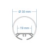 GLOBOSTAR® ALP-ROUND TUBIT 70853-3M Επιφανειακό & Κρεμαστό Προφίλ Αλουμινίου με Λευκό Γαλακτερό Πατητό Κάλυμμα για Ταινίες LED IP20 - Ασημί & Λευκό - Μ300 x Π3 x Υ3cm