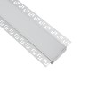 GLOBOSTAR® ALP-PLASTERIN GYPSO 70862-1M Χωνευτό Προφίλ Αλουμινίου Ειδικό για Γυψοσανίδα με Λευκό Γαλακτερό Πατητό Κάλυμμα για Ταινίες LED IP20 - Ασημί & Λευκό - Μ100 x Π8.8 x Υ2cm