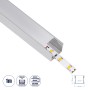 GLOBOSTAR® ALP-LINEAR LIGHTLINE 70867-1M Επιφανειακό Προφίλ Αλουμινίου με Λευκό Γαλακτερό Πατητό Κάλυμμα για Ταινίες LED IP20 - Ασημί & Λευκό - Μ100 x Π2.3 x Υ2cm
