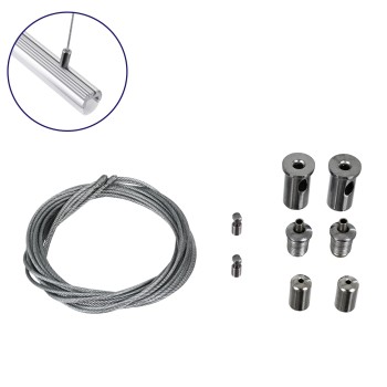 GLOBOSTAR® SUSPENSION 70898 Σύστημα Κρέμασης με 2 Ρυθμιζόμενες Ντίζες & Εξαρτήματα Ειδικό για Προφίλ Αλουμινίου - Μ1 x Π1 x Υ100cm