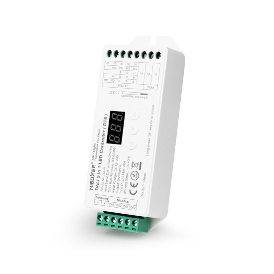 GloboStar® 71423 DL-X Mi-BOXER DC DALI & Push Dimming 5 in 1 High Speed Controller / Dimmer 5 Καναλιών DC 12-24V 5 x 6A 144W - Max 20A 480W - IP20 RGBW+WW Μ13 x Π5 x Υ2.5cm - 5 Years Warranty GloboStar® 71423 DL-X Mi-BOXER DC DALI & Push Dimming 5 in 1 High Speed Controller / Dimmer 5 Καναλιών DC 12-24V 5 x 6A 144W - Max 20A 480W - IP20 RGBW+WW Μ13 x Π5 x Υ2.5cm - 5 Years Warranty