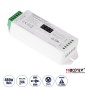 GLOBOSTAR® MiBOXER-D1-CX 71424 DC DMX Master Dimmer / Controller / Decoder Υψηλής Ταχύτητας με 1 x 20A 480W Κανάλι DC 12-24V 20A 480W Max IP20 - DMX512 & RDM - Μ13 x Π5 x Υ2.5cm - 5 Χρόνια Εγγύηση