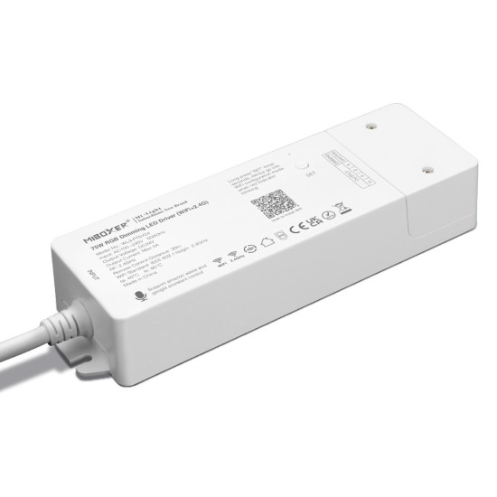 GloboStar® 71439 WL3-P75V24 Mi-BOXER DC Smart Wifi & RF 2.4Ghz & Push Dimming Power Supply Τροφοδοτικό SELV & Controller / Dimmer All in One 3 Καναλιών AC100-240V σε DC 24V 3 x 0.6A 14.4W - Max 3A 75W - IP20 RGB Μ19 x Π5.5 x Υ3.2cm - 5 Years W