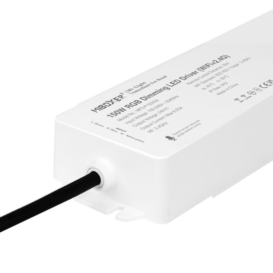 GloboStar® 71440 WP5-P150V24 Mi-BOXER DC Smart Wifi & RF 2.4Ghz & Push Dimming Power Supply Τροφοδοτικό SELV & Controller / Dimmer All in One 5 Καναλιών AC100-240V σε DC 24V 5 x 1.25A 30W - Max 6.25A 150W - Αδιάβροχο IP67 RGBW+WW Μ22.5 x Π7.3