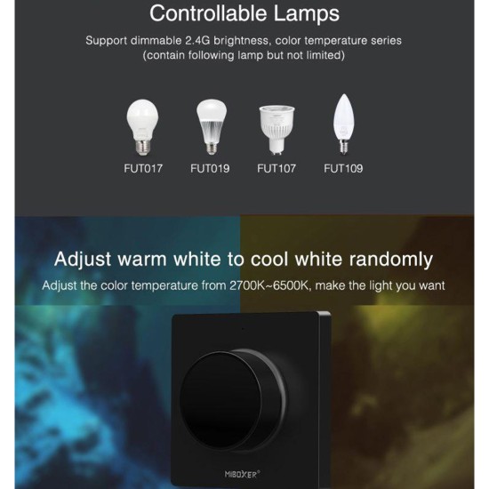 GloboStar® 71444 K1-B Mi-BOXER Ασύρματο Επιτοίχιο Χειριστήριο Dimmer RF 2.4Ghz για όλα τα Μονόχρωμα Mi-BOXER Controller DC 3V 1 x CR2032 - IP20 Μαύρο Μ8.5 x Π8.5 x Υ2.5cm - 5 Years Warranty GloboStar® 71444 K1-B Mi-BOXER Ασύρματο Επιτοίχιο Χειριστήριο Dimmer RF 2.4Ghz για όλα τα Μονόχρωμα Mi-BOXER Controller DC 3V 1 x CR2032 - IP20 Μαύρο Μ8.5 x Π8.5 x Υ2.5cm - 5 Years Warranty