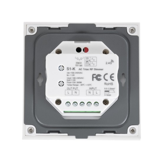 GloboStar® 71454 S1-K SKYDANCE AC Smart RF 2.4Ghz & Ροοστάτη - Push ON/OFF Triac Dimming AC100-240V σε AC100-240V 1 x 1.5A 360W - Max 1.5A 360W - IP20 - Λευκό Σώμα - Μ8.5 x Π8.5 x Υ5cm - 5 Years Warranty GloboStar® 71454 S1-K SKYDANCE AC Smart RF 2.4Ghz & Ροοστάτη - Push ON/OFF Triac Dimming AC100-240V σε AC100-240V 1 x 1.5A 360W - Max 1.5A 360W - IP20 - Λευκό Σώμα - Μ8.5 x Π8.5 x Υ5cm - 5 Years Warranty