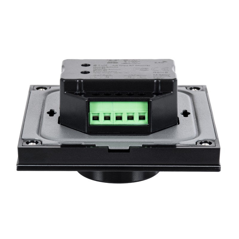 GloboStar® 71455 S1-K SKYDANCE AC Smart RF 2.4Ghz & Ροοστάτη - Push ON/OFF Triac Dimming AC100-240V σε AC100-240V 1 x 1.5A 360W - Max 1.5A 360W - IP20 - Μαύρο Σώμα - Μ8.5 x Π8.5 x Υ5cm - 5 Years Warranty