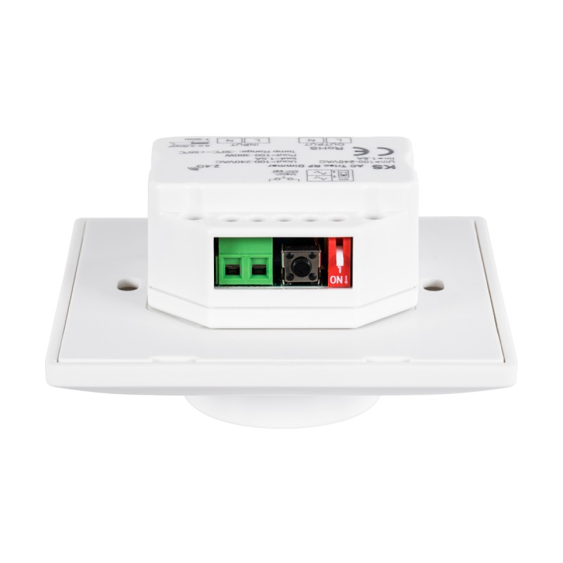 GloboStar® 71456 KS SKYDANCE AC Smart RF 2.4Ghz & Ροοστάτη Triac Dimming AC100-240V σε AC100-240V 1 x 1.5A 360W - Max 1.5A 360W - IP20 - Λευκό Σώμα - Μ8.5 x Π8.5 x Υ5.2cm - 5 Years Warranty