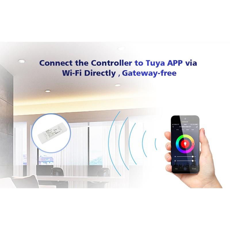 GloboStar® 71470 V5-L SKYDANCE DC WiFi & RF 2.4Ghz Dimmer High Speed Controller 5 Καναλιών DC 12-48V 5 x 6A 288W - Max 30A 1440W - IP20 Μ18 x Π5.7 x Υ2.8cm - 5 Years Warranty