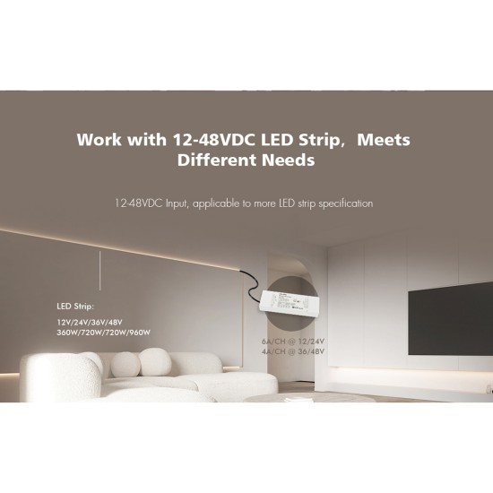 GloboStar® 71470 V5-L SKYDANCE DC WiFi & RF 2.4Ghz Dimmer High Speed Controller 5 Καναλιών DC 12-48V 5 x 6A 288W - Max 30A 1440W - IP20 Μ18 x Π5.7 x Υ2.8cm - 5 Years Warranty GloboStar® 71470 V5-L SKYDANCE DC WiFi & RF 2.4Ghz Dimmer High Speed Controller 5 Καναλιών DC 12-48V 5 x 6A 288W - Max 30A 1440W - IP20 Μ18 x Π5.7 x Υ2.8cm - 5 Years Warranty