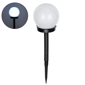 GLOBOSTAR® SOLARGLOBE 71472 Διακοσμητικό Φωτιστικό Κήπου LED 1W 50lm 240° DC 5V με Φωτοβολταϊκό Panel 5V 0.1W & Επαναφορτιζόμενη Μπαταρία Li-ion 3.2V 300mAh Αδιάβροχο IP65 Ψυχρό Λευκό 6000K - Μ10 x Π10 x Υ33cm - 2 Χρόνια Εγγύηση