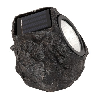 GLOBOSTAR® ROCHLIGHT 71484 Διακοσμητικό Φωτιστικό Κήπου LED 1W 50lm 120° DC 5V με Φωτοβολταϊκό Panel 5V 0.1W & Επαναφορτιζόμενη Μπαταρία Li-ion 3.2V 600mAh Αδιάβροχο IP65 Ψυχρό Λευκό 6000K - Μ15 x Π12 x Υ10cm - 2 Χρόνια Εγγύηση