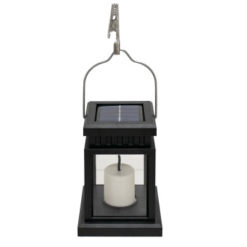 GLOBOSTAR® LANTERNIA 71506 Διακοσμητικό Φαναράκι LED 1W 50lm 180° DC 5V με Φωτοβολταϊκό Panel 5V 0.1W & Επαναφορτιζόμενη Μπαταρία Li-ion 3.2V 120mAh Αδιάβροχο IP65 Ultra Θερμό Λευκό 1600K - Μ9 x Π9 x Υ12.5cm - 1 Χρόνο Εγγύηση