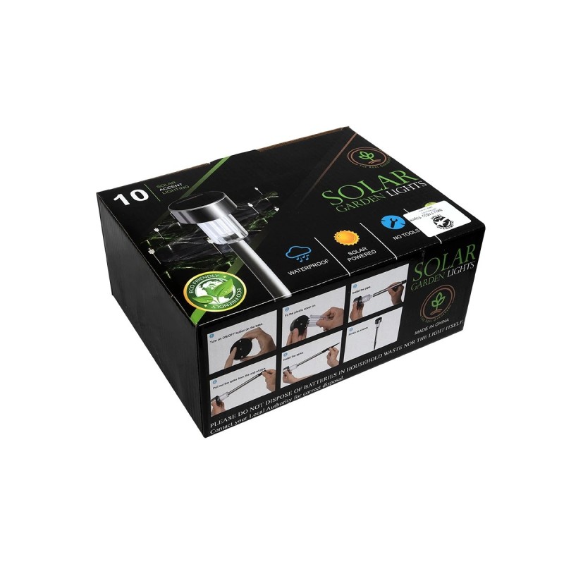 GloboStar® 71522-10 ΣΕΤ 10 Τεμαχίων Αυτόνομα Ηλιακά Φωτιστικά LED SMD 1W 90lm με Ενσωματωμένη Μπαταρία 600mAh - Φωτοβολταϊκό Πάνελ με Αισθητήρα Ημέρας-Νύχτας Αδιάβροχο IP65 Φανάρι Κήπου Στρογγυλό Πολύχρωμο RGB