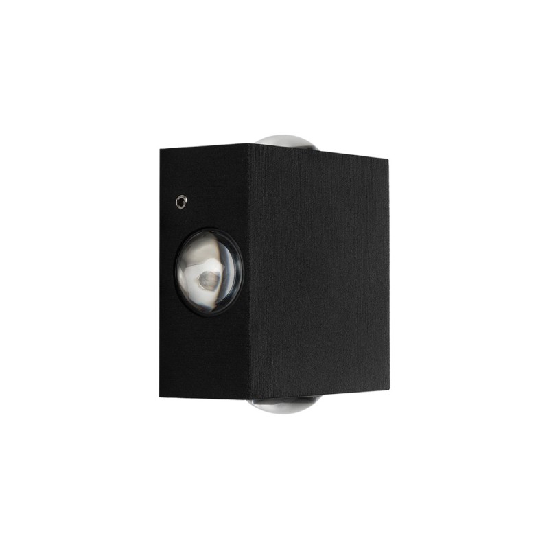 GLOBOSTAR® HIKARI 60686 Μοντέρνο Φωτιστικό Τοίχου - Απλίκα LED 8W 1000lm 30° AC 220-240V Αδιάβροχο IP65 Θερμό Λευκό 2700K - CREE XPE Chip & TÜV SÜD Driver - Μαύρο Ματ - Μ9 x Π4 x Υ9cm - 5 Χρόνια Εγγύηση