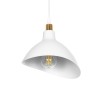 GloboStar® RIVE 203-0141 Μοντέρνο Κρεμαστό Φωτιστικό Καμπάνα Μονόφωτο 1 x E27 IP20 Λευκό με Χρυσό Πλαστικό - Μ22 x Π22 x Υ83cm