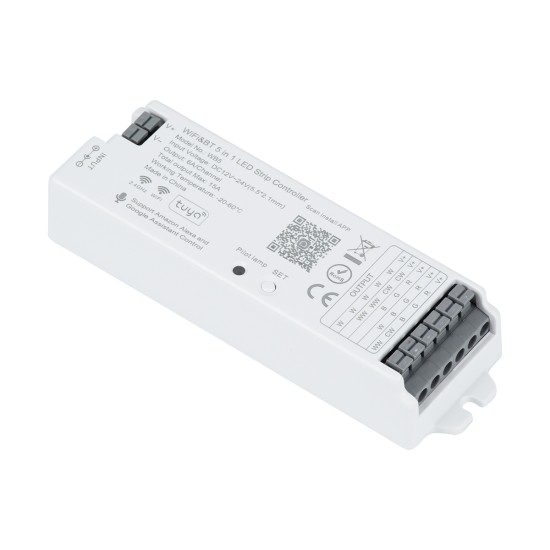 GloboStar® 73008 Ασύρματος WiFi LED RGBW+WW+CCT Controller IOS/Android 5in1 Bluetooth 2.4Ghz DC 12-24V Max 360W GloboStar® 73008 Ασύρματος WiFi LED RGBW+WW+CCT Controller IOS/Android 5in1 Bluetooth 2.4Ghz DC 12-24V Max 360W