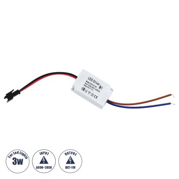 GLOBOSTAR® CCVOLT 73074 Τροφοδοτικό/Μετασχηματιστής SELV 3W 0.27A DC 7-11V - από AC 220-240V σε DC 7-11V IP20 - Μ4.5 x Π3 x Υ2.5cm - 2 Χρόνια Εγγύηση
