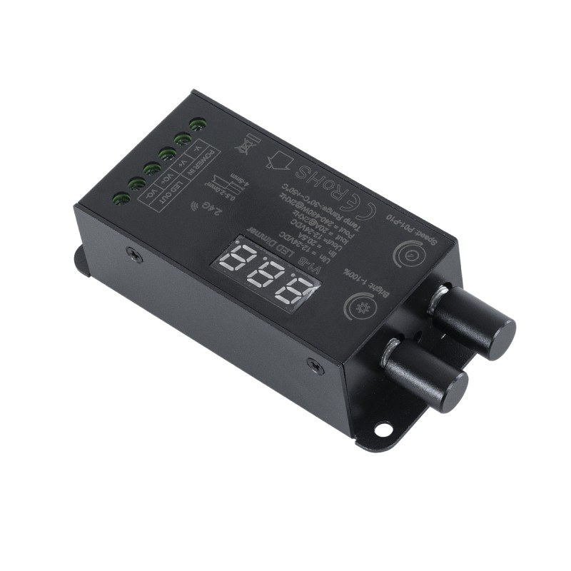 GloboStar® 73116 V1-B SKYDANCE DC RF 2.4Ghz Dimmer Constant Voltage Controller 1 Κανάλι DC 12-24V 1 x 20.5A 480W - Max 20.5A 480W - IP20 Μ9 x Π4 x Υ2.8cm - 5 Χρόνια Εγγύηση