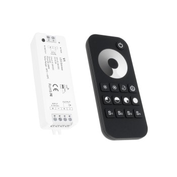 GloboStar® 73118 RT1+V1 SKYDANCE ΣΕΤ Dimmer & Ασύρματο Χειριστήριο Αφής 1 Group RF 2.4Ghz 8A Max DC 5-36V (288W) - DC 3V IP20 - 5 Χρόνια Εγγύηση