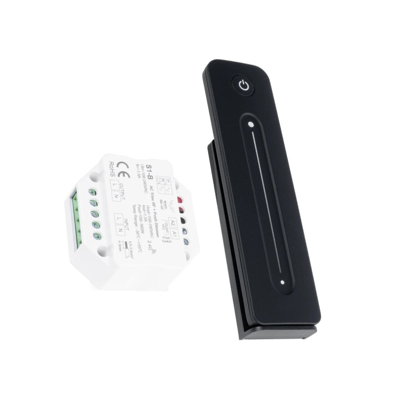 GloboStar® 73124 S1-B+R11 SKYDANCE ΣΕΤ Dimmer & Ασύρματο Χειριστήριο Αφής 1 Group RF 2.4Ghz 1.5A Max AC100-240V (360W) - DC 3V IP20 - 5 Χρόνια Εγγύηση