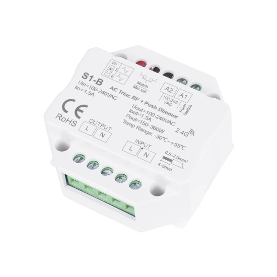 GloboStar® 73124 S1-B+R11 SKYDANCE ΣΕΤ Dimmer & Ασύρματο Χειριστήριο Αφής 1 Group RF 2.4Ghz 1.5A Max AC100-240V (360W) - DC 3V IP20 - 5 Χρόνια Εγγύηση GloboStar® 73124 S1-B+R11 SKYDANCE ΣΕΤ Dimmer & Ασύρματο Χειριστήριο Αφής 1 Group RF 2.4Ghz 1.5A Max AC100-240V (360W) - DC 3V IP20 - 5 Χρόνια Εγγύηση