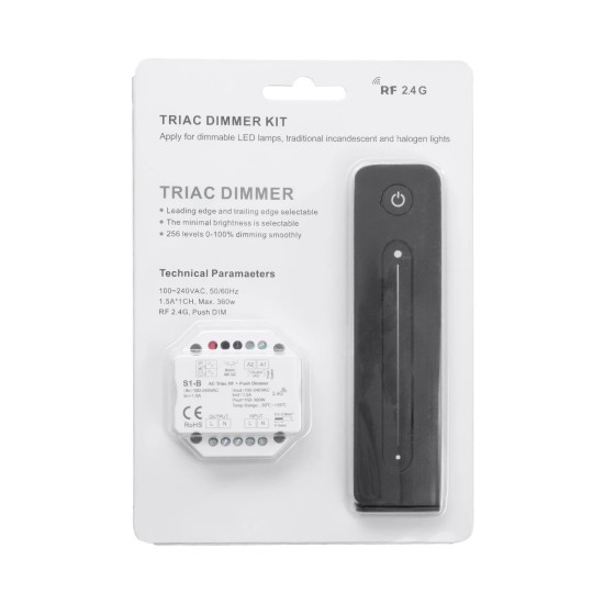 GloboStar® 73124 S1-B+R11 SKYDANCE ΣΕΤ Dimmer & Ασύρματο Χειριστήριο Αφής 1 Group RF 2.4Ghz 1.5A Max AC100-240V (360W) - DC 3V IP20 - 5 Χρόνια Εγγύηση GloboStar® 73124 S1-B+R11 SKYDANCE ΣΕΤ Dimmer & Ασύρματο Χειριστήριο Αφής 1 Group RF 2.4Ghz 1.5A Max AC100-240V (360W) - DC 3V IP20 - 5 Χρόνια Εγγύηση