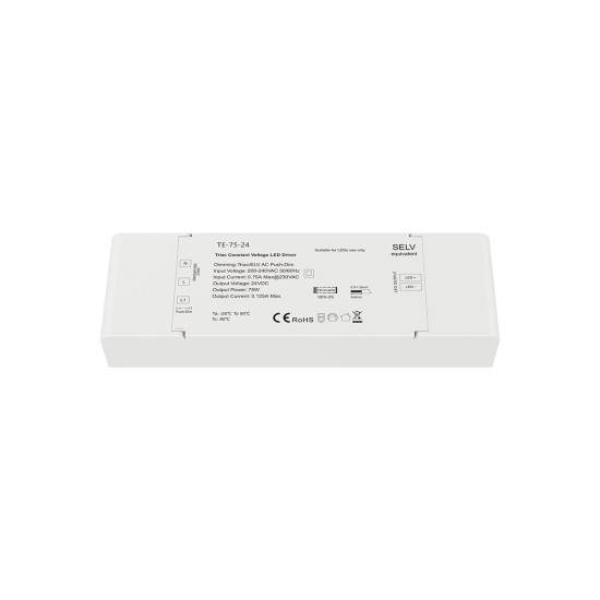 GloboStar® 73130 TE-75-24 SKYDANCE AC Triac Dimmer Push Dimming 1 Κανάλι AC 200-240V 1 x 3.125A 75W - Max 3.125A 75W - IP20 Μ18 x Π5.7 x Υ3cm - 5 Χρόνια Εγγύηση GloboStar® 73130 TE-75-24 SKYDANCE AC Triac Dimmer Push Dimming 1 Κανάλι AC 200-240V 1 x 3.125A 75W - Max 3.125A 75W - IP20 Μ18 x Π5.7 x Υ3cm - 5 Χρόνια Εγγύηση