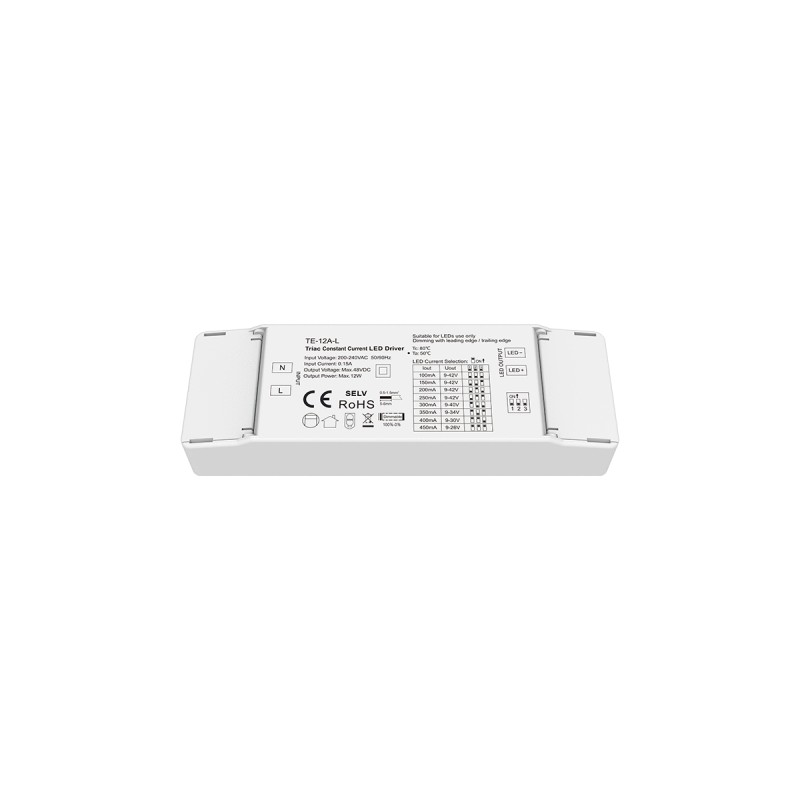 GloboStar® 73132 TE-12A-L SKYDANCE AC Triac Dimmable Constant Current LED Driver 1 Κανάλι AC 200-240V 1 x 0.15A 12W - Max 0.15A 12W - IP20  Μ11.1 x Π3.7 x Υ2cm - 5 Χρόνια Εγγύηση