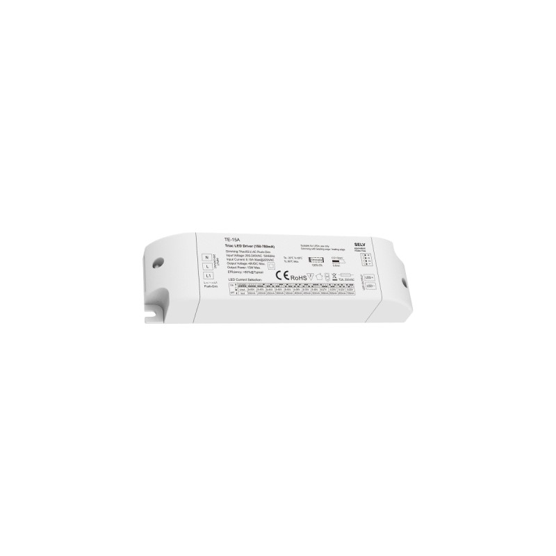 GloboStar® 73133 TE-15A SKYDANCE AC Triac Dimmable Constant Current LED Driver Push Dimming 1 Κανάλι AC 200-240V 1 x 0.15A 15W - Max 0.15A 15W - IP20  Μ15.1 x Π4.1 x Υ3cm - 5 Χρόνια Εγγύηση