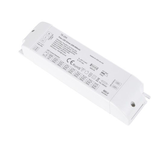 GloboStar® 73134 TE-25A SKYDANCE AC Triac Dimmable Constant Current LED Driver 1 Κανάλι AC 200-240V 1 x 0.22A 25W - Max 0.22A 25W - IP20  Μ17.5 x Π4.4 x Υ3cm - 5 Χρόνια Εγγύηση
