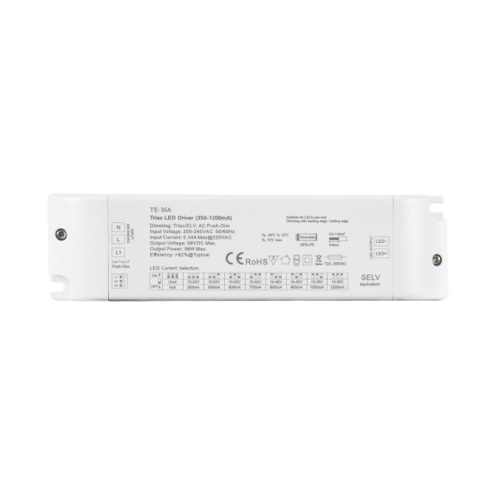GloboStar® 73135 TE-36A SKYDANCE AC Triac Dimmable Constant Current LED Driver Push Dimming 1 Κανάλι AC 200-240V 1 x 0.34A 36W - Max 0.34A 36W - IP20 Μ17.5 x Π4.4 x Υ3cm - 5 Χρόνια Εγγύηση GloboStar® 73135 TE-36A SKYDANCE AC Triac Dimmable Constant Current LED Driver Push Dimming 1 Κανάλι AC 200-240V 1 x 0.34A 36W - Max 0.34A 36W - IP20 Μ17.5 x Π4.4 x Υ3cm - 5 Χρόνια Εγγύηση