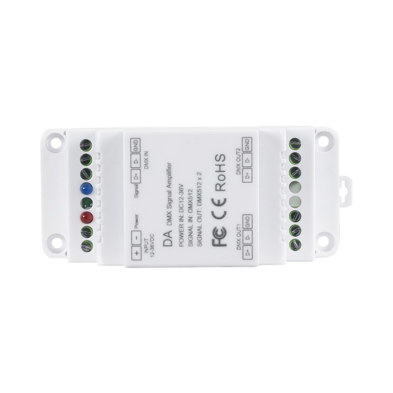 GloboStar® 73137 DA SKYDANCE DC DMX512 Signal Amplifier Din Rail Ράγας 2 Καναλιών DC 12-48V - IP20  Μ11.5 x Π5 x Υ6.5cm - 5 Χρόνια Εγγύηση