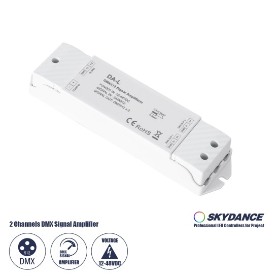 GloboStar® 73138 DA-L SKYDANCE DC DMX512 Signal Amplifier 2 Καναλιών DC 12-48V - IP20 Μ17.5 x Π4.5 x Υ2.5cm - 5 Χρόνια Εγγύηση GloboStar® 73138 DA-L SKYDANCE DC DMX512 Signal Amplifier 2 Καναλιών DC 12-48V - IP20 Μ17.5 x Π4.5 x Υ2.5cm - 5 Χρόνια Εγγύηση