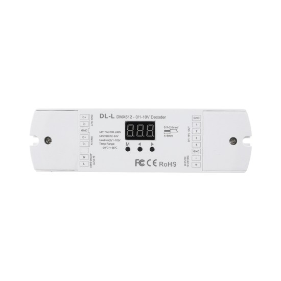 GloboStar® 73140 DL-L SKYDANCE AC DMX512 to 0/1-10V Converter / Decoder 4 Καναλιών - 2 Inputs DC 12-24V ή AC 100-240V - IP20  Μ17 x Π5 x Υ2.5cm - 5 Χρόνια Εγγύηση