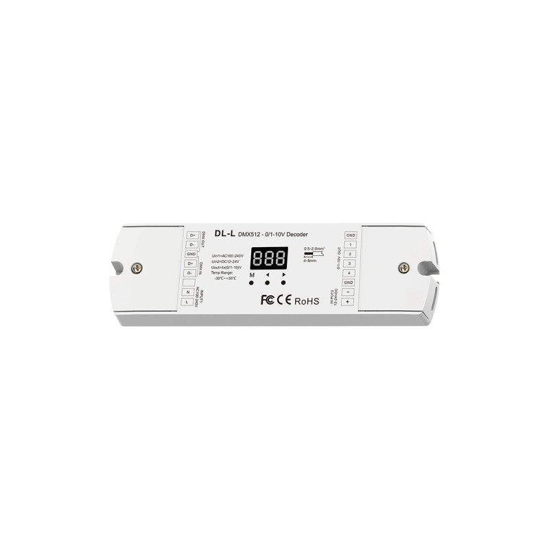 GloboStar® 73140 DL-L SKYDANCE AC DMX512 to 0/1-10V Converter / Decoder 4 Καναλιών - 2 Inputs DC 12-24V ή AC 100-240V - IP20  Μ17 x Π5 x Υ2.5cm - 5 Χρόνια Εγγύηση