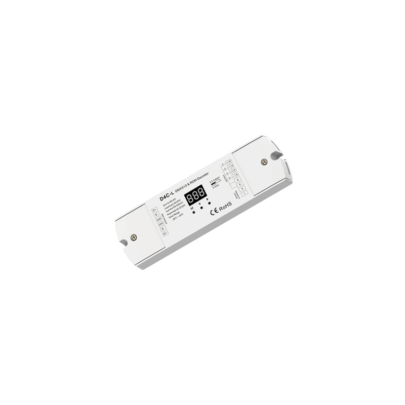 GloboStar® 73146 D4C-L SKYDANCE DC DMX512 Constant Current & RDM Decoder 4 Καναλιών DC 12-48V 4 x 1A 54W - Max 4A 216W - IP20  Μ17 x Π5 x Υ2.5cm - 5 Χρόνια Εγγύηση