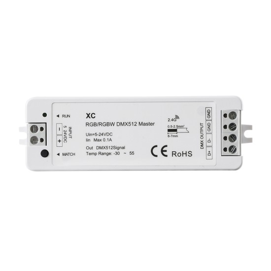 GloboStar® 73157 XC SKYDANCE DC RF 2.4Ghz DMX512 Master Digital DC 5-24V - IP20  Μ10.5 x Π3.5 x Υ2cm - 5 Χρόνια Εγγύηση