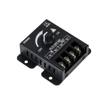 GLOBOSTAR® DIMMERALI 73316 Dimmer με 1 x 30A 720W Κανάλι DC 12-24V 30A 720W Max IP20 - Μ8.5 x Π6.5 x Υ4cm - 2 Χρόνια Εγγύηση