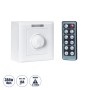 GloboStar® 73317 Επιτοίχιο Dimmer με Ασύρματο Χειριστήριο RF DC 12-24V για Μονόχρωμα Προϊόντα LED 16A Max 384W Μ9 x Π9 x Υ4.5cm - 2 Χρόνια Εγγύηση