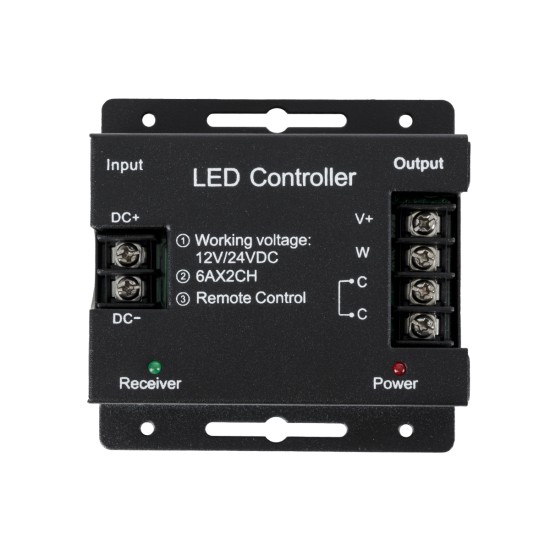 GLOBOSTAR® CCTCONTROLLER 73351 Σετ Dimmer / Controller με RF Ασύρματο Χειριστήριο με 2 x 6A 144W Κανάλια DC 12-24V 12A 288W Max IP20 - RF2.4Ghz SYNC - Μ8.3 x Π8.3 x Υ3.2cm - 2 Χρόνια Εγγύηση GLOBOSTAR® CCTCONTROLLER 73351 Σετ Dimmer / Controller με RF Ασύρματο Χειριστήριο με 2 x 6A 144W Κανάλια DC 12-24V 12A 288W Max IP20 - RF2.4Ghz SYNC - Μ8.3 x Π8.3 x Υ3.2cm - 2 Χρόνια Εγγύηση